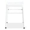 Safco Steel GuestBistro Stool, Backless, Supports Up to 250 lb, 18 in. Seat Height, White Seat, White Base 6604WH